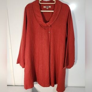 FLAX Women's Burnt Orange Top/ Tunic, Size Med
